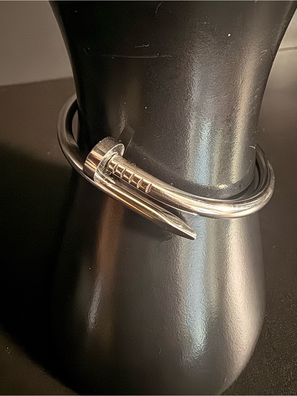 Silver-Tone Nail Bangle Bracelet
